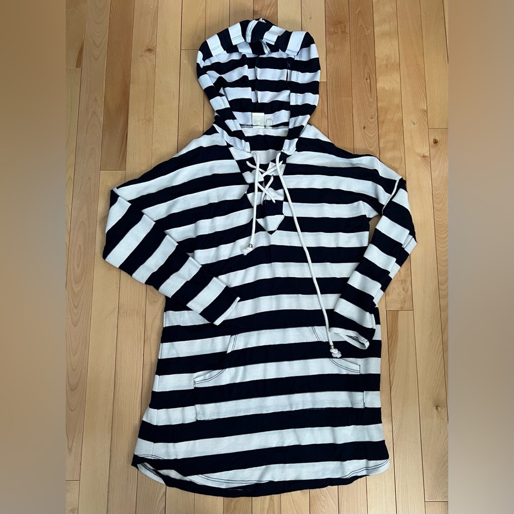 Saint Tropez West Navy and White Striped Hoodie